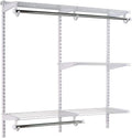 White Wire Shelving Kit with Expandable Shelving and Telescoping Rods A98552