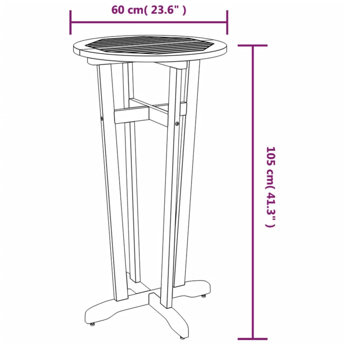 Acacia Wood Round Bar Table 23.6 x 41.3 Inches H991952