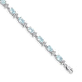 14 Karat White Gold Floral Diamond and Aquamarine Bracelet F514
