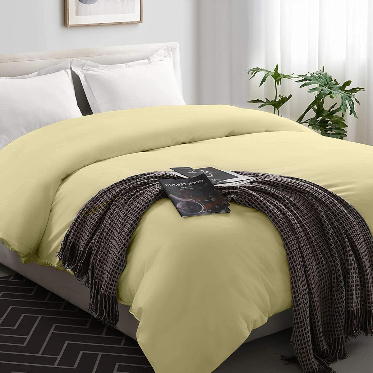 Silver Grey Striped King Duvet Cover with Zipper Closer G370