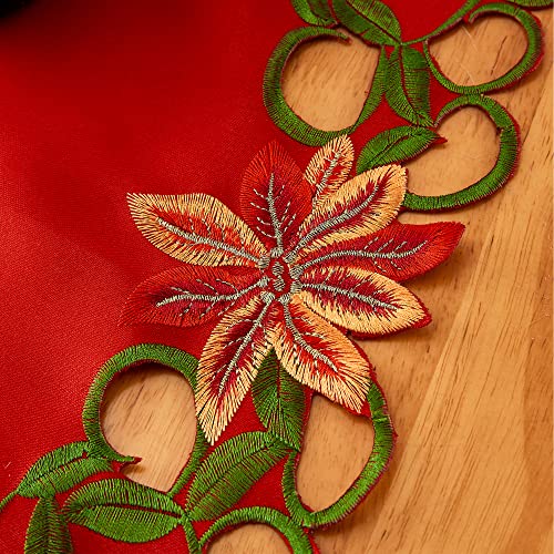Embroidered Christmas Table Runner 15x87 Inch G2041