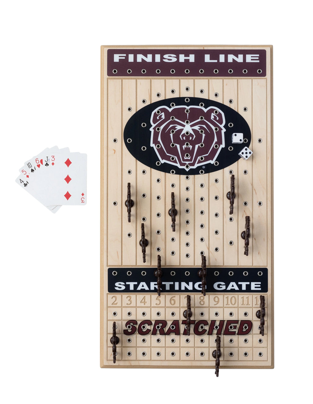Handcrafted Maple Horseracing Party Board Game X4421