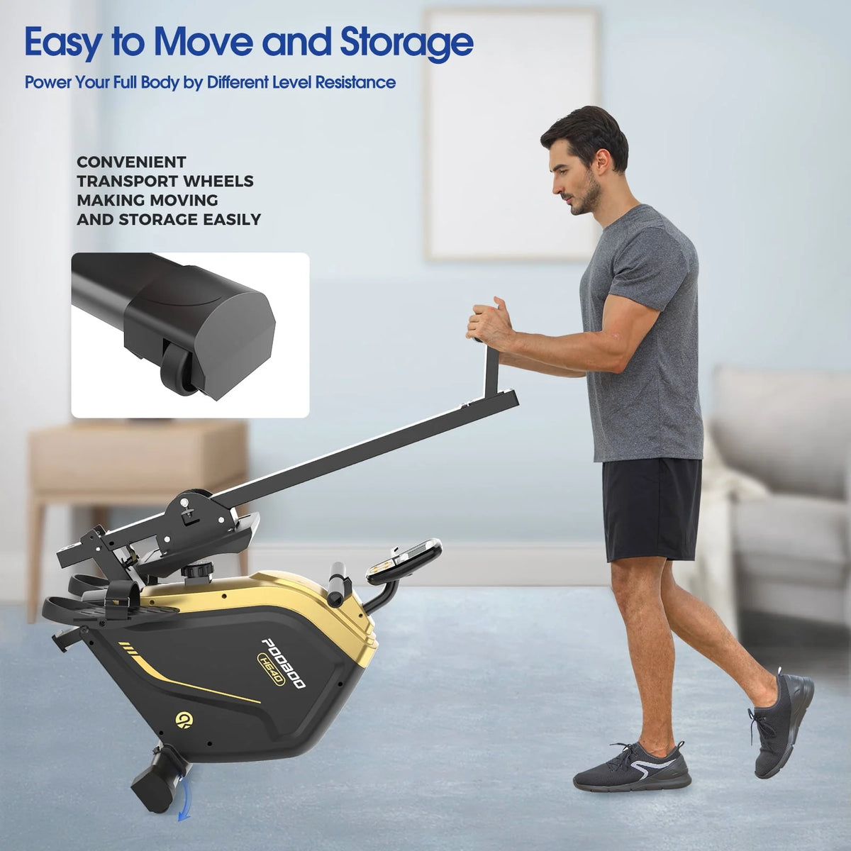 Foldable Magnetic Rowing Machine with 16 Level Resistance N407