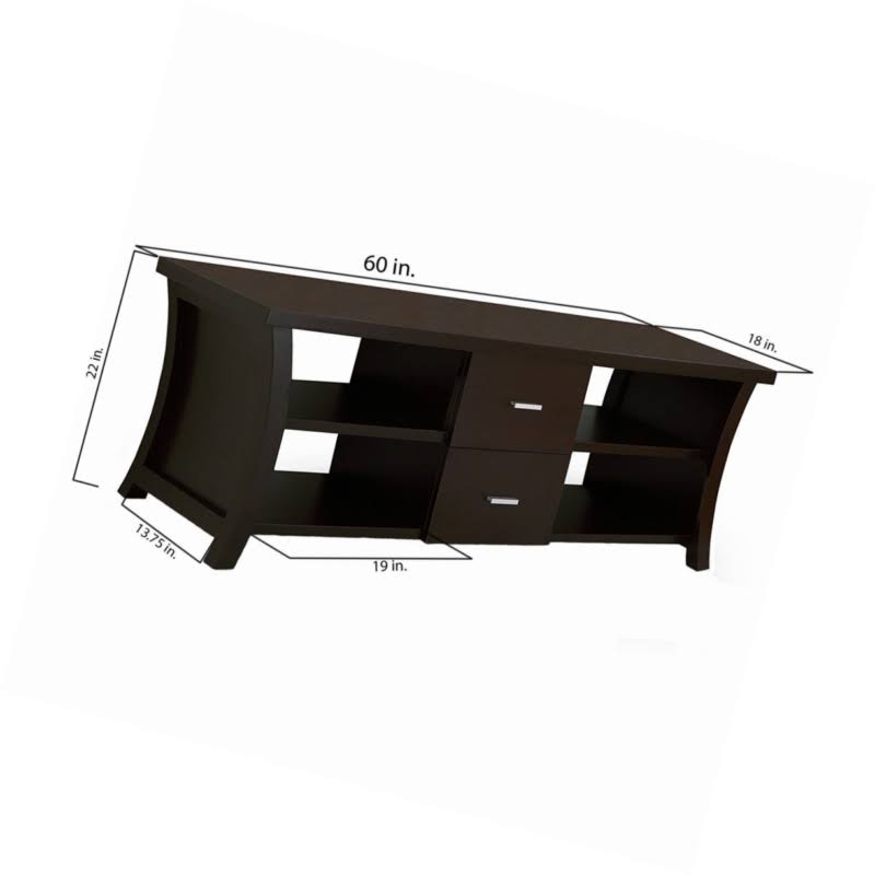 Cappuccino 60-Inch Entertainment Console with Drawer Storage F616721