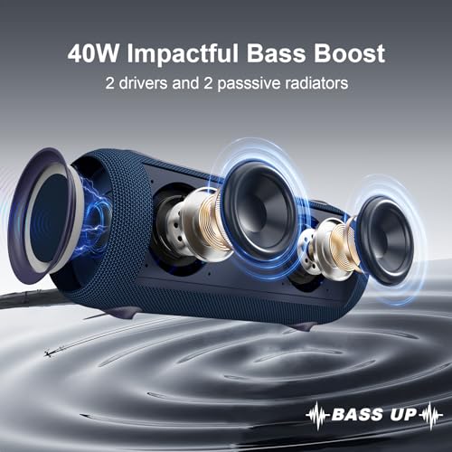 Portable Bluetooth Speaker 40W Stereo Sound IPX5 RGB Lights V780