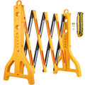 Yellow Plastic Traffic Barricade with Reflectors, 8.3ft Width, 38” Height, Pack of 2 Z14396