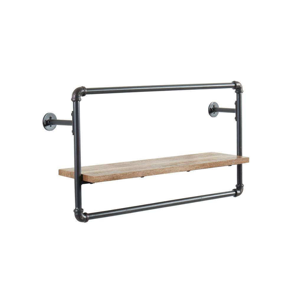 Sand Black Metal Floating Wall Shelf F11511