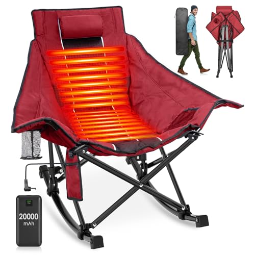 XL Oversized Heated Rocking Camping Chair with 3 Heat Levels J33600