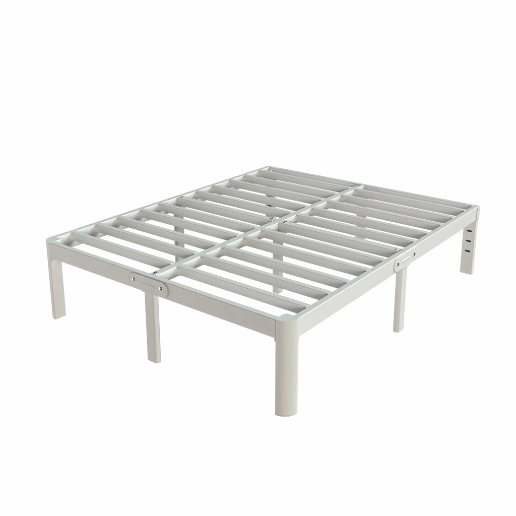 16 Inch King White Metal Platform Bed Frame K93044