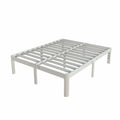 16 Inch King White Metal Platform Bed Frame K93044