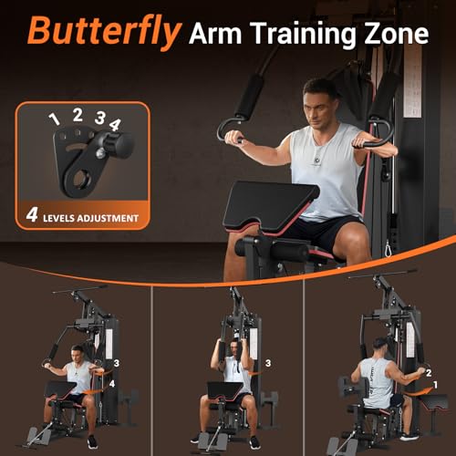 Multifunctional Full Body Workout Machine with 150LBS Weight Stack N335183