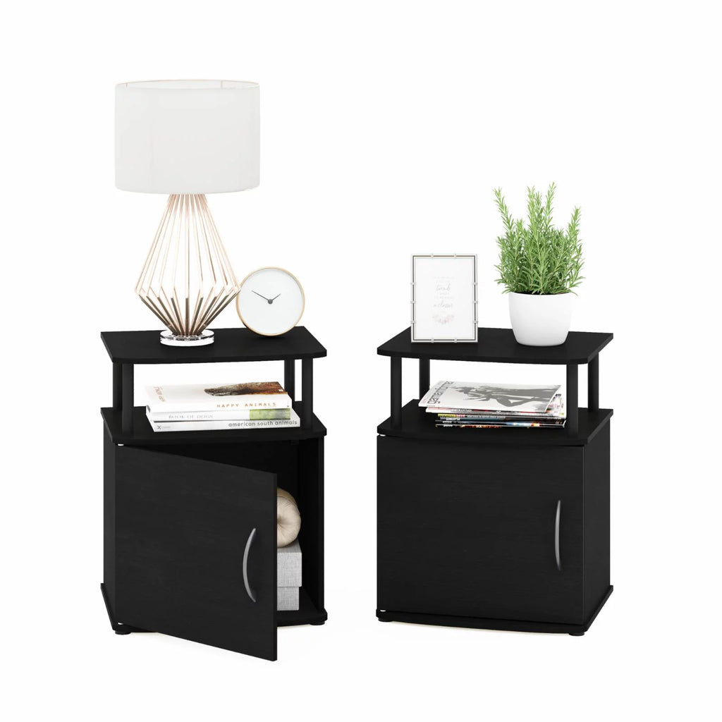 Black Engineered Wood End Table Set of 2 H6621