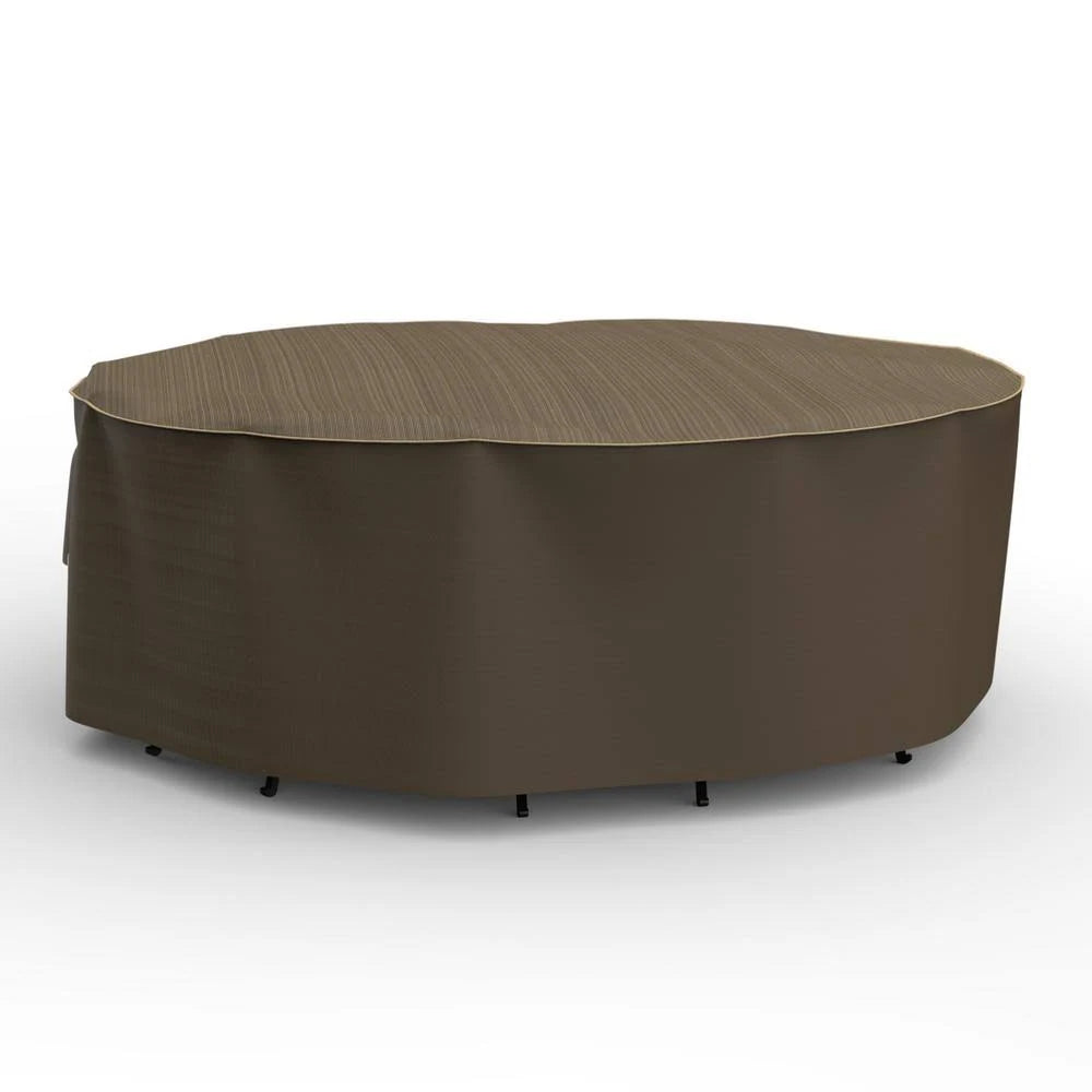 Black Tan Outdoor Oval Patio Table Chairs Combo Cover L31208