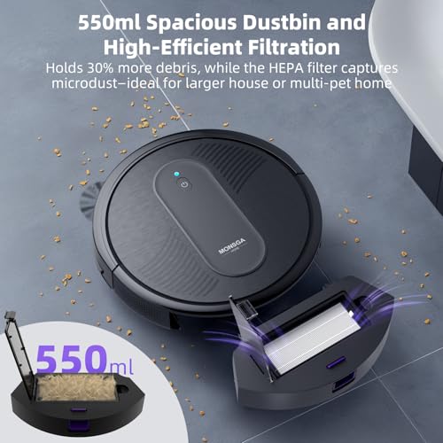 Robot Vacuum Cleaner, 3000Pa Suction, 3.2" Super-Slim, 140Min Runtime Z857686