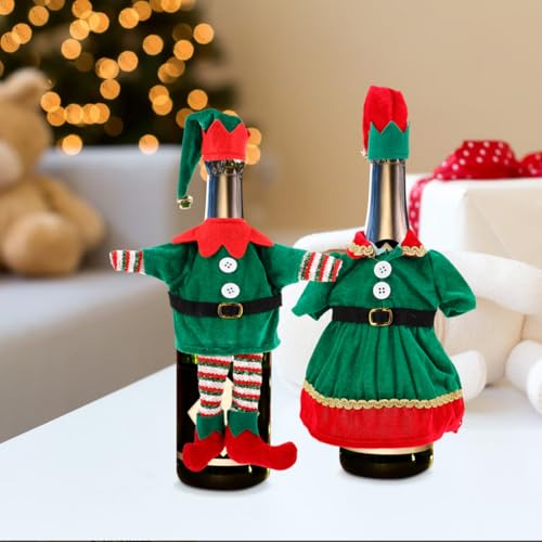 Christmas Wine Bottle Covers with Hats S1574