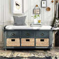 Antique Navy Storage Bench Z227