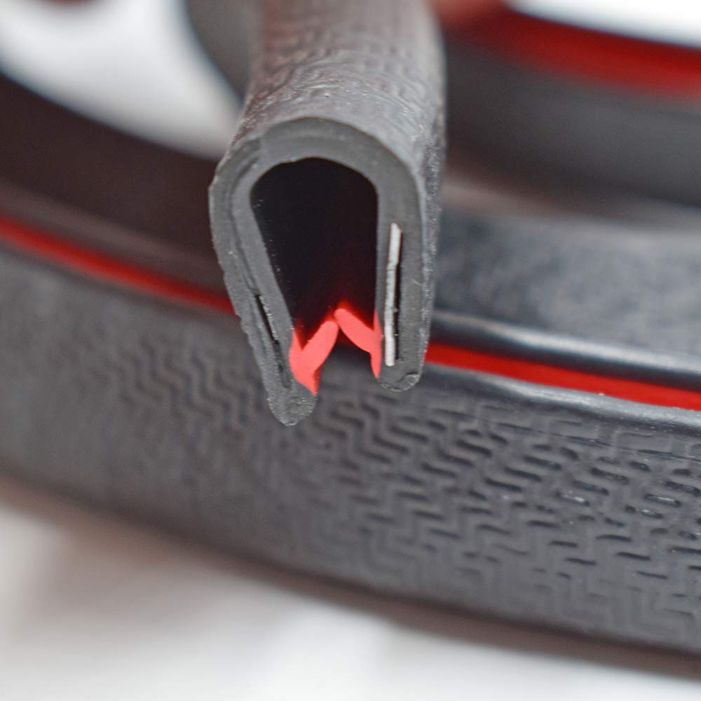 Black PVC Rubber U Edge Trim Weather Strip Protector, 21 FT, Pack of 2 P998395
