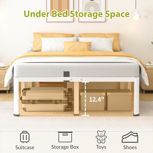 14 Inch Full Metal Platform Bed Frame with Steel Slats J47360