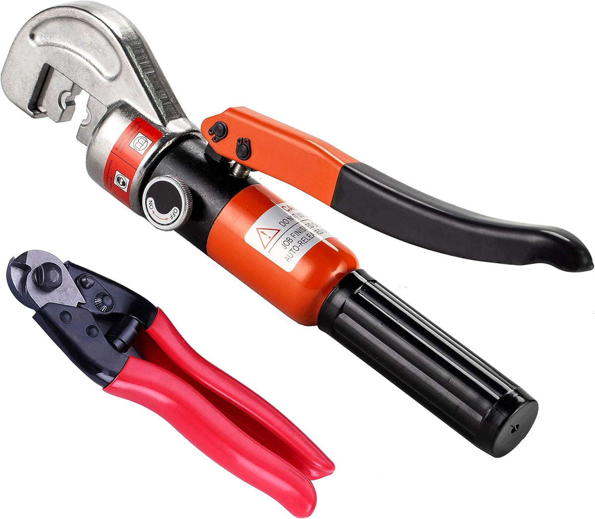 10 Ton Hydraulic Cable Crimper Hand Tool for 1/8, 3/16 Stainless Steel Cable Railing Fittings R926669
