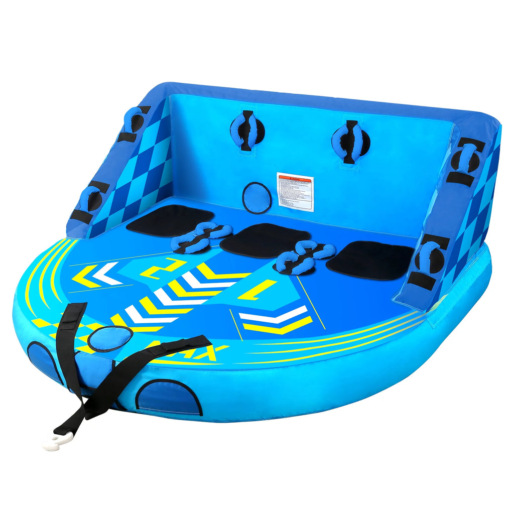 3 Person Inflatable Towable Tube with EVA Foam Seat Pads S557