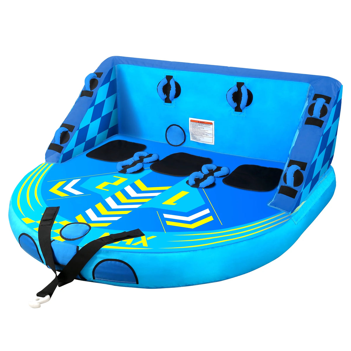 3 Person Inflatable Towable Tube with EVA Foam Seat Pads S557