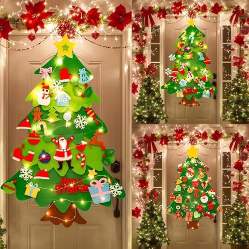 Felt Christmas Tree Set with Lights W820