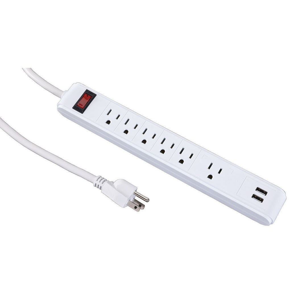 6-Outlet 2 USB Power Strip T528