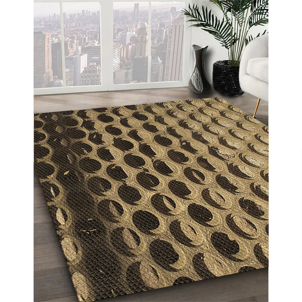 Machine Washable Rectangle Caramel Brown Area Rugs, 8' x 12' R128547