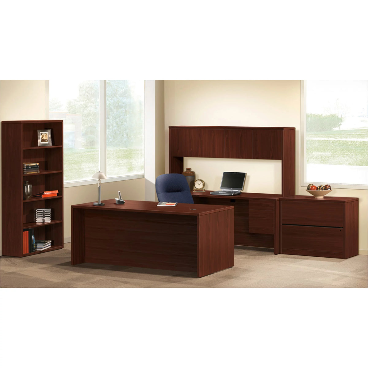 Mahogany Bookcase Hutch L580