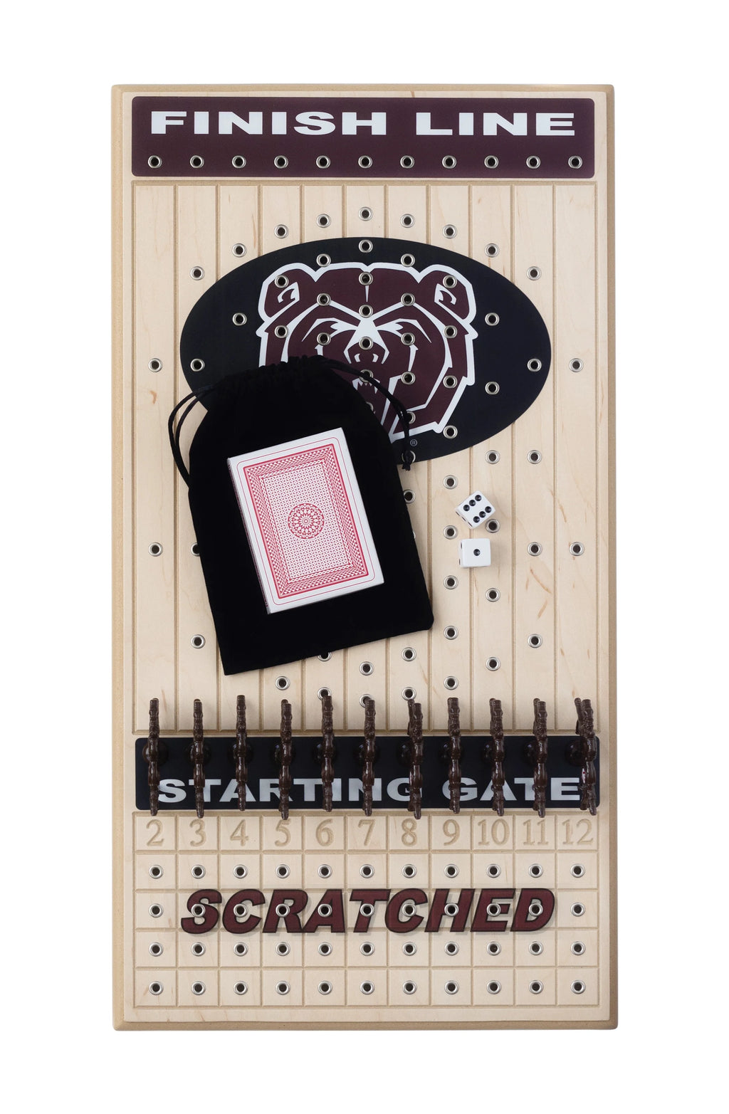 Handcrafted Maple Horseracing Party Board Game X4421