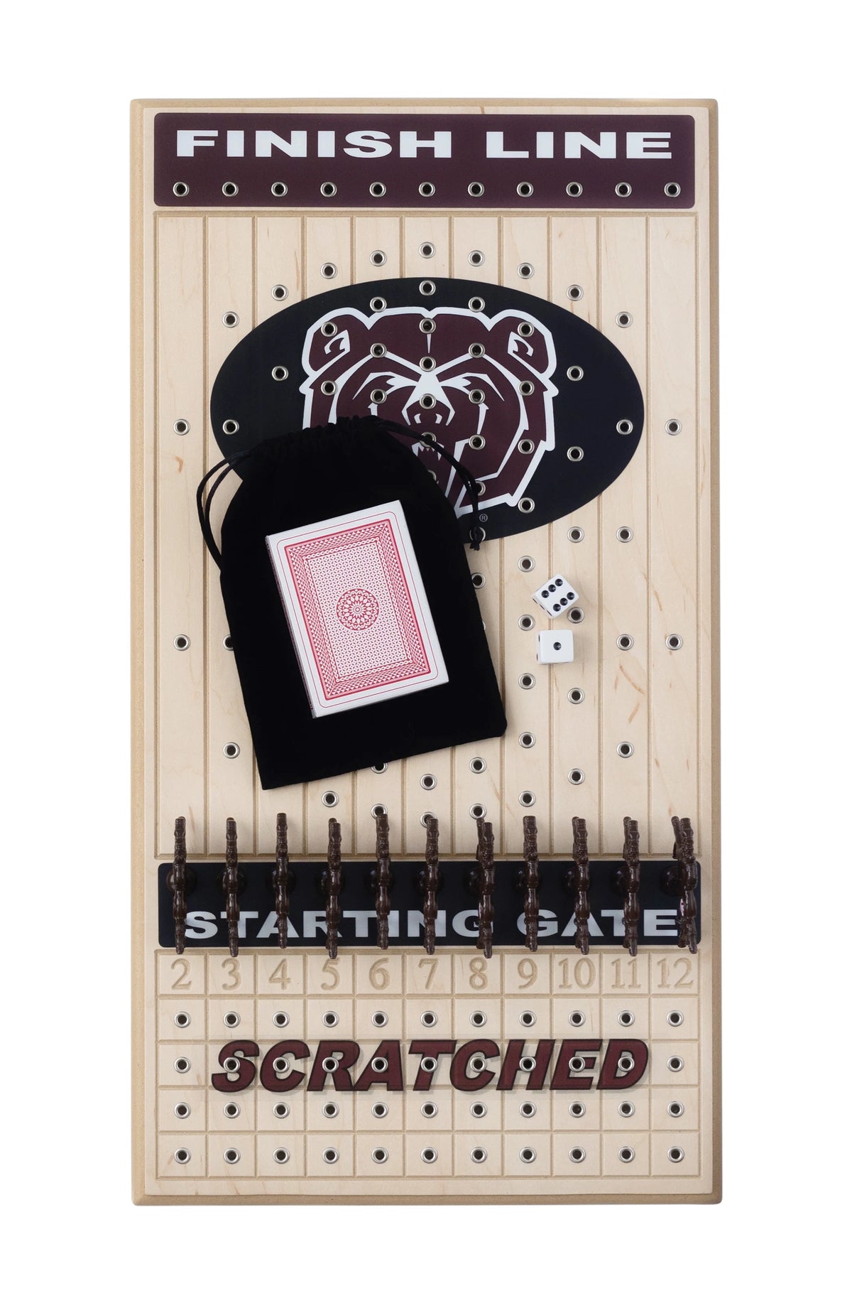 Handcrafted Maple Horseracing Party Board Game X4421