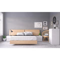 Queen Size Bedroom Set Natural Maple White Z488