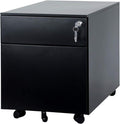 Black Steel File Cabinet 2 Drawer with Lock I78321