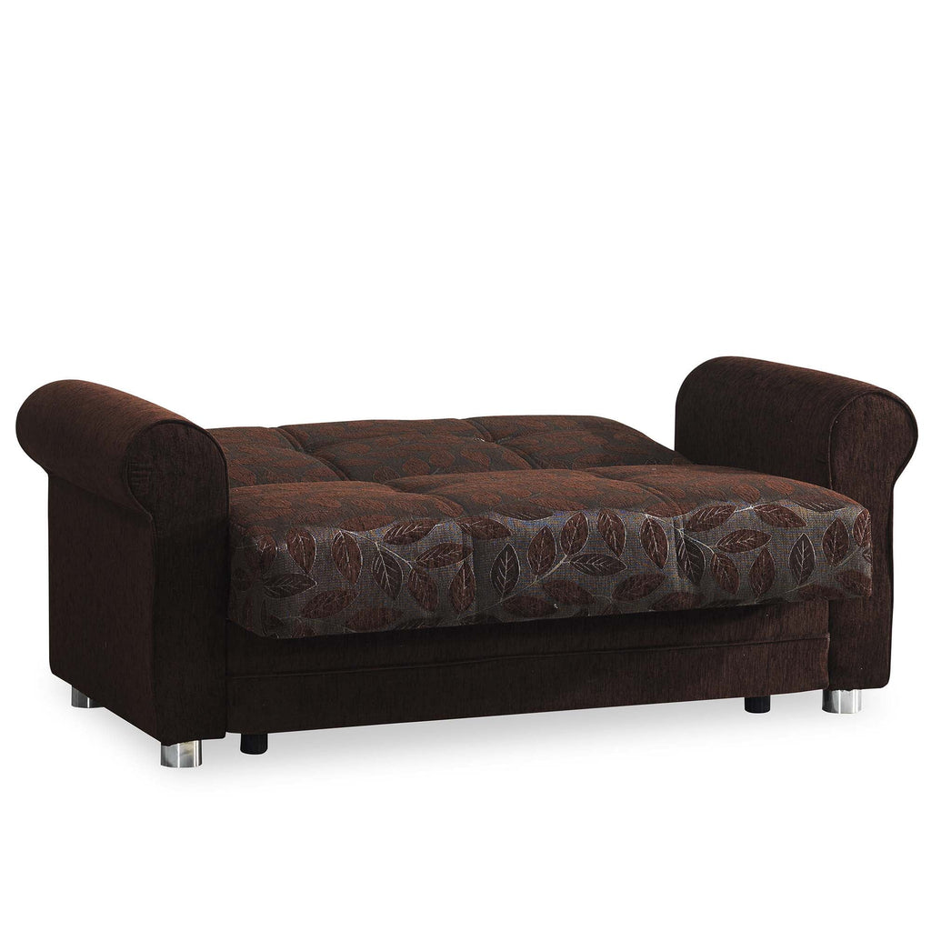 Dark Brown Chenille Sleeper Loveseat X603