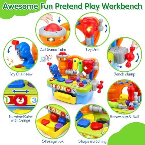 Musical Toddler Tool Bench with Sound Lights Effect Y951