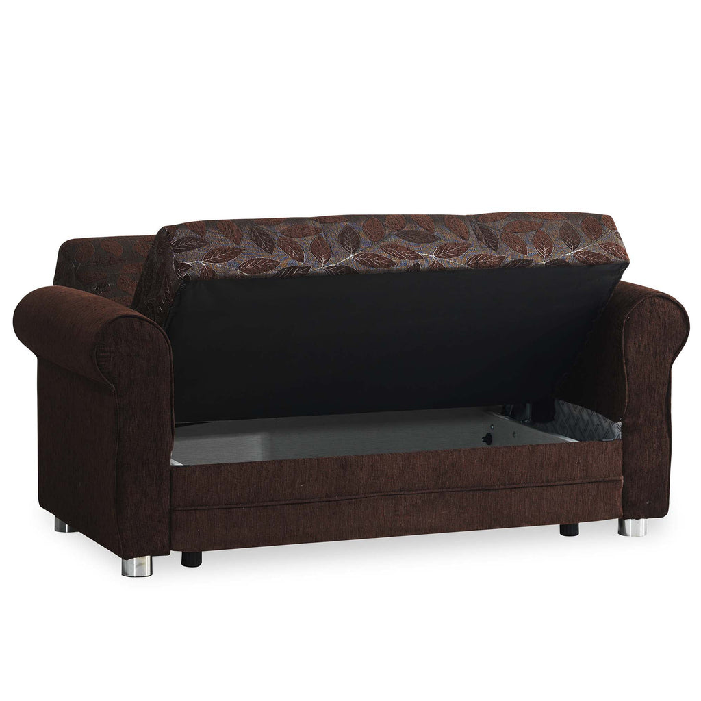 Dark Brown Chenille Sleeper Loveseat X603