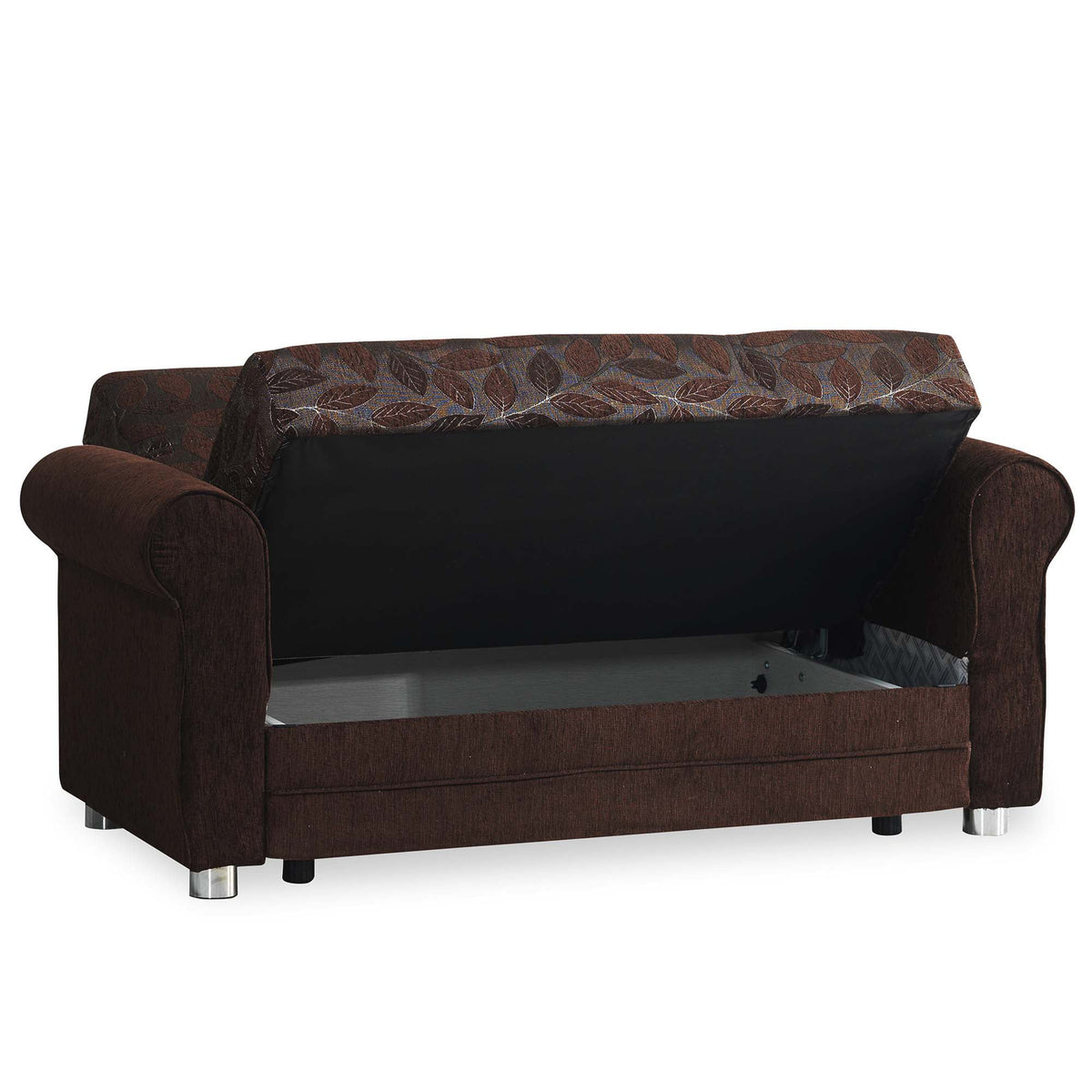 Dark Brown Chenille Sleeper Loveseat X603