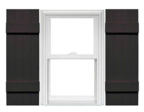 4 Board and Batten Joined Vinyl Shutters (1 Pair) 14 x 39 Musket Brown N716316