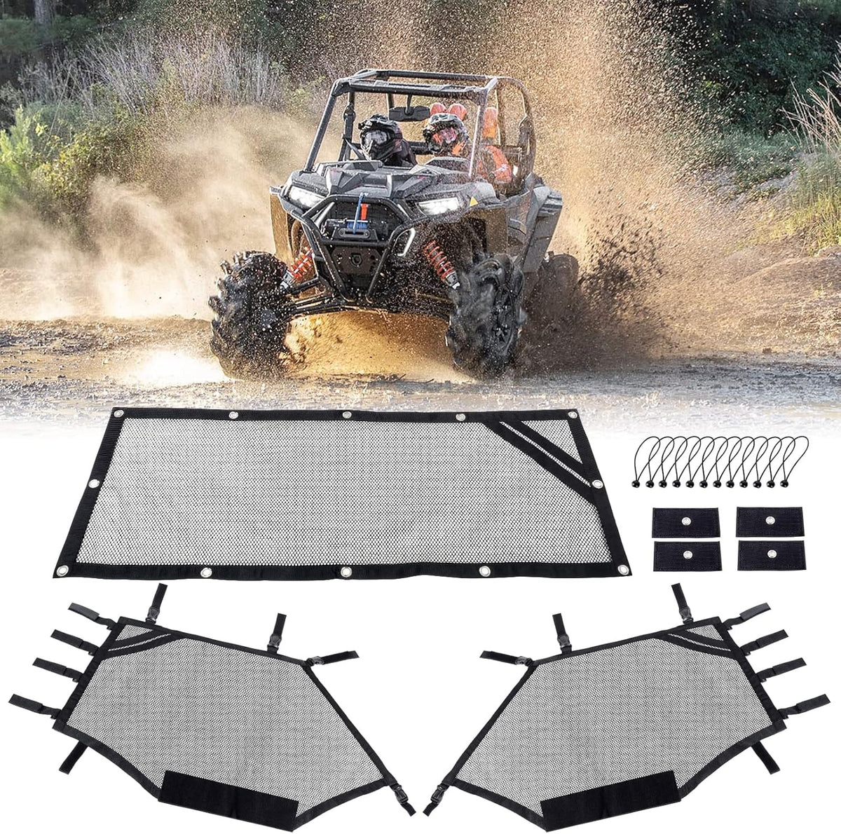 Pack of 2 Roll Cage Mesh Window Nets for Polaris RZR PRO XP/4 T434841