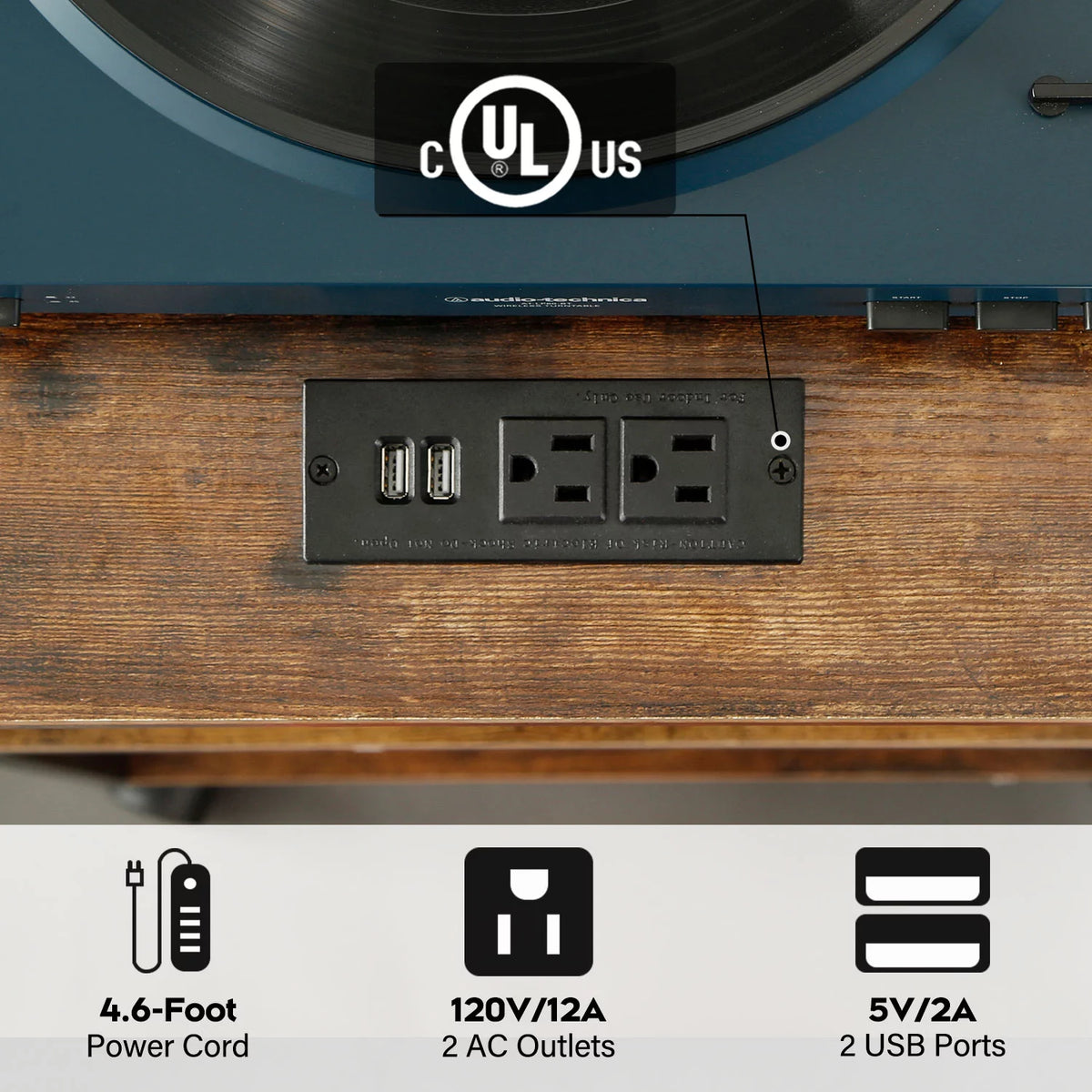 3-Tier Vinyl Record Storage Table with Divider D493