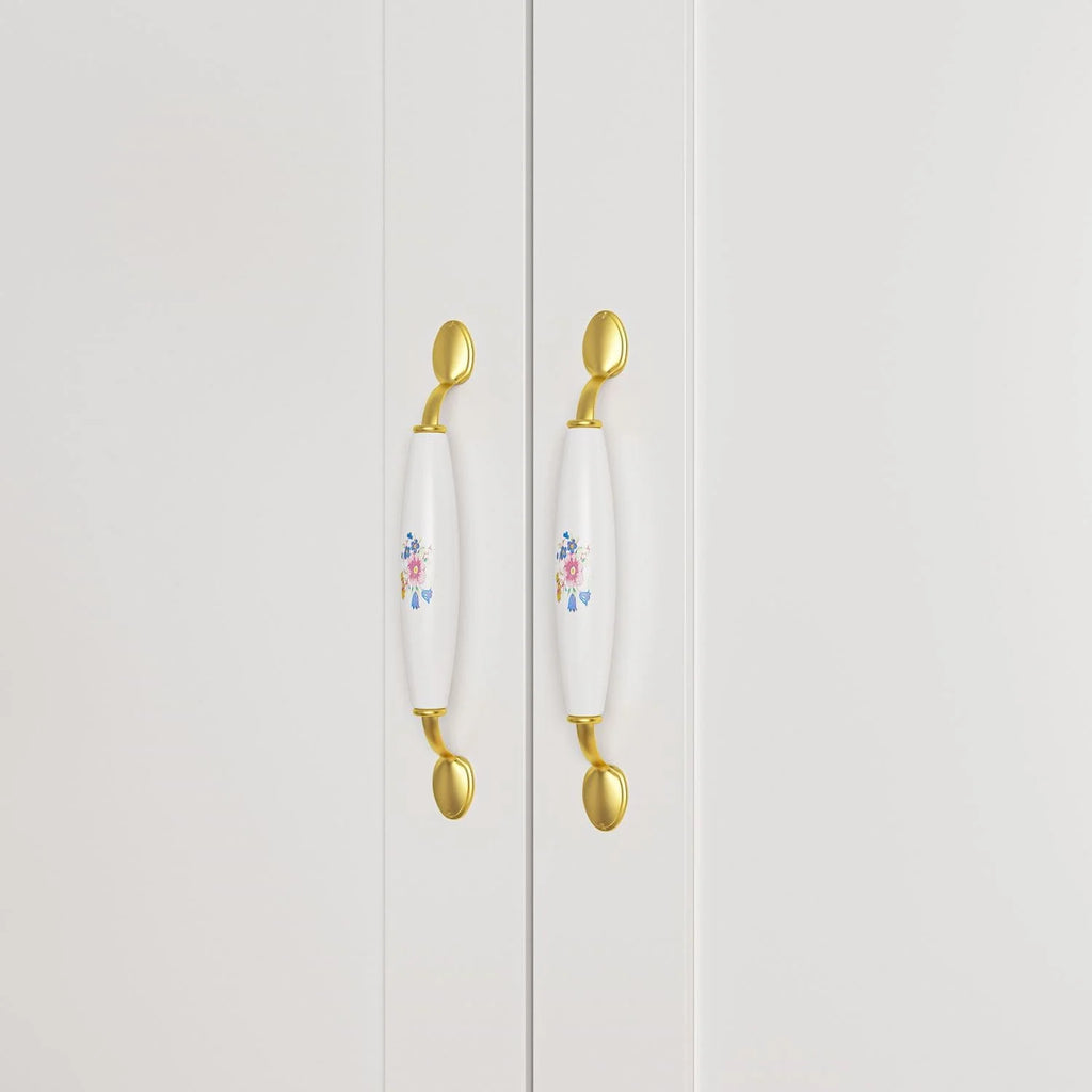 White 3 Door Wardrobe Closet with Shelves X93118