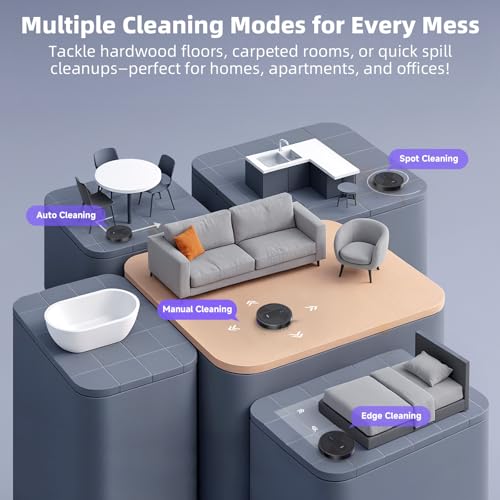 Robot Vacuum Cleaner, 3000Pa Suction, 3.2" Super-Slim, 140Min Runtime Z857686