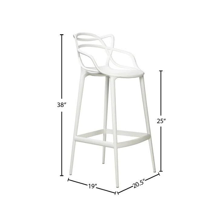 White Molded Counter Stool U4086
