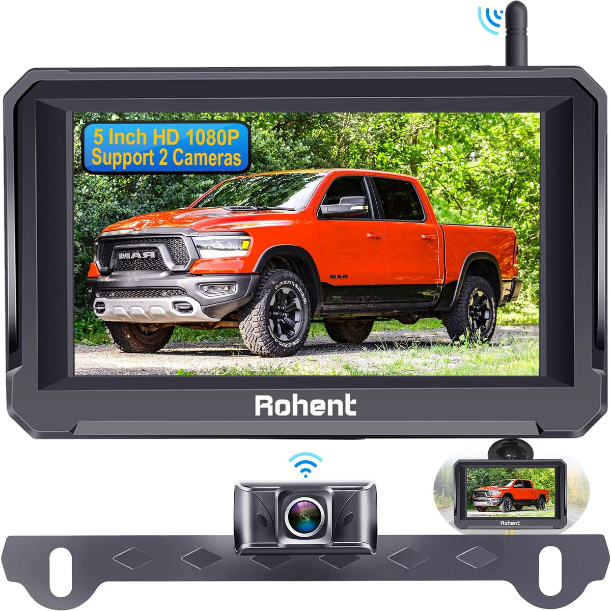 Wireless Backup Camera with 5" Monitor Rear View Camera System F76838