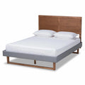 King Size Dark Gray Upholstered Wood Platform Bed I167