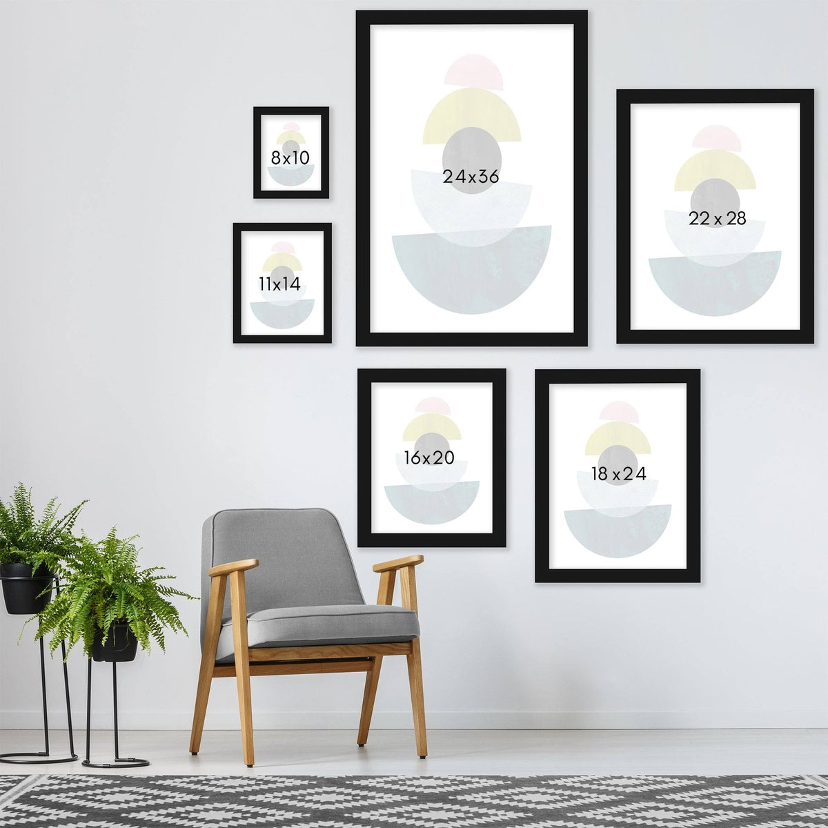Black Framed Print Set M380