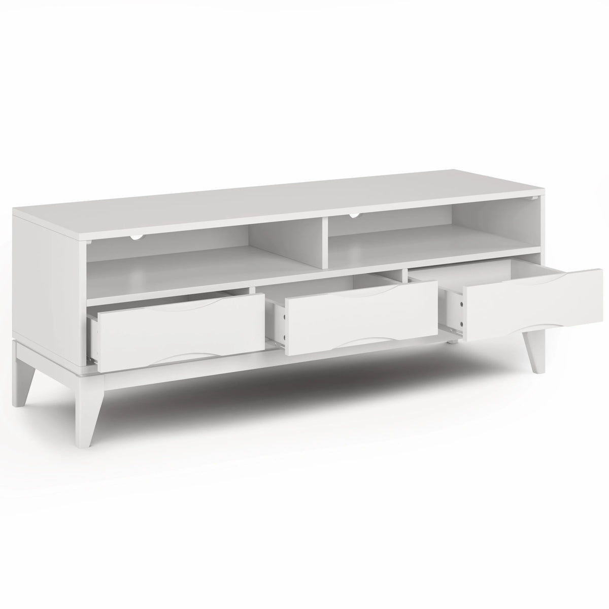 White 60 inch Wide Solid Hardwood TV Media Stand G2466