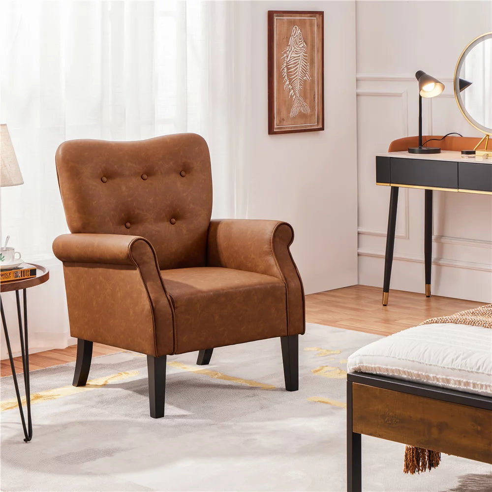 Set of 2 Faux Leather Accent Chair L3538
