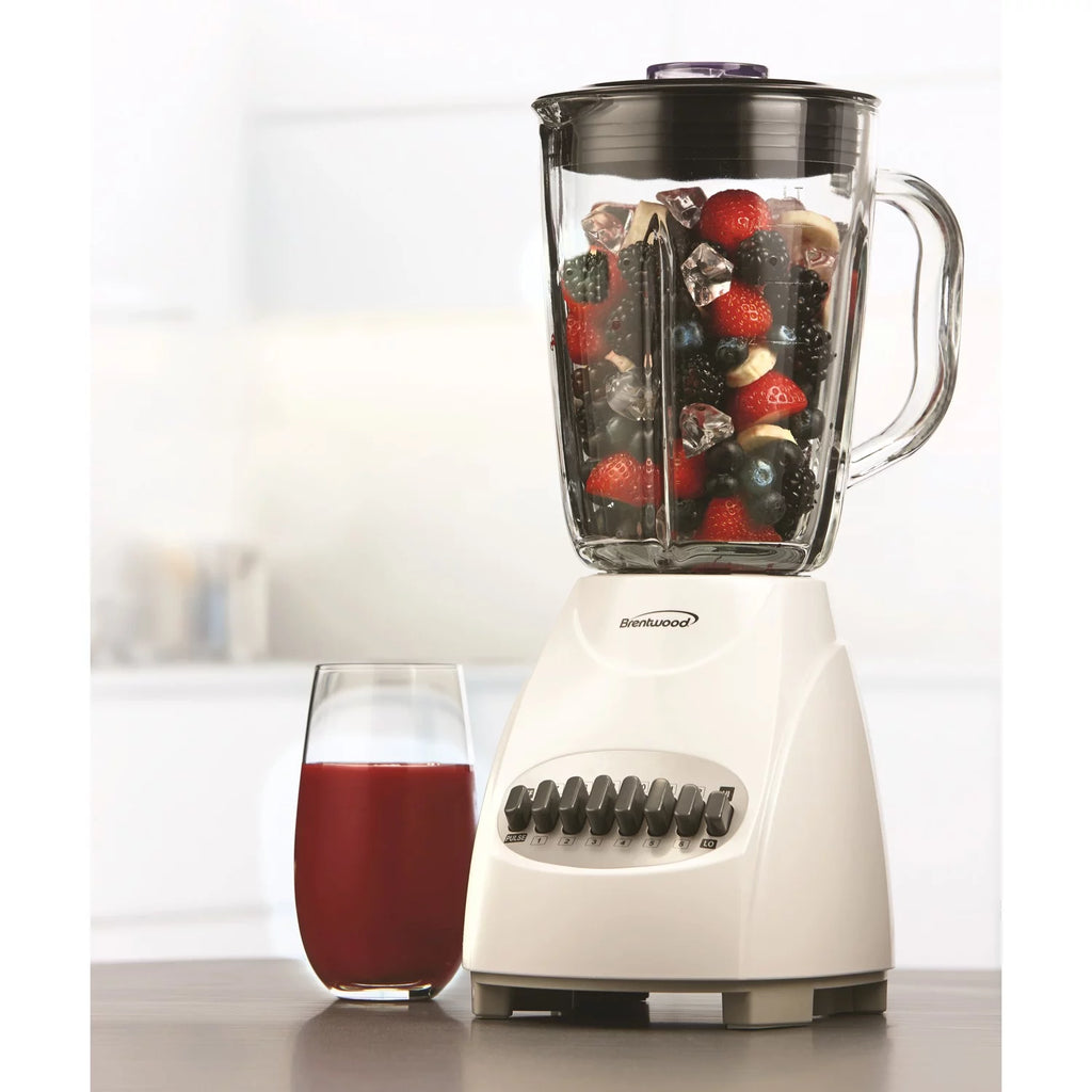 12-Speed Pulse Blender with Glass Jar, White M4318