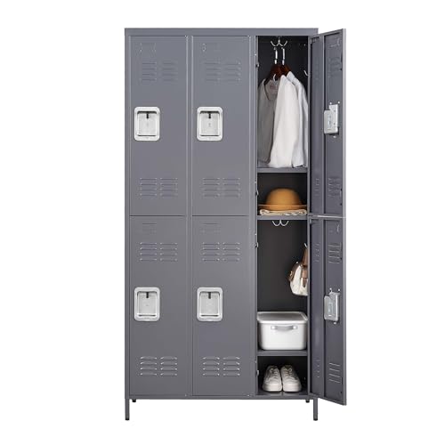 6 Door 72" H Metal Lockers with Lock L109466